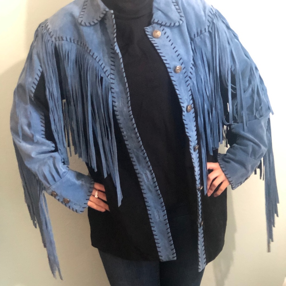 COPY - Bob Mackie Wearable Art Suede Fringe Jacket